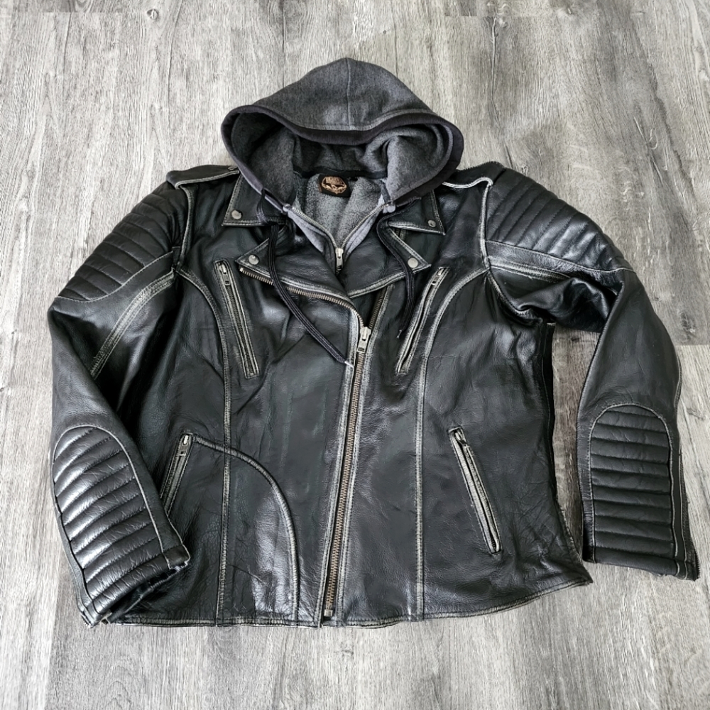 Womens New Leather Motorcycle Jacket XXL